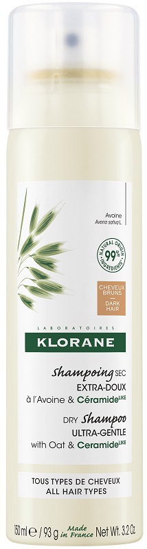 KLORANE SHAMPOO SECCO EXTRA DELICATO AVENA&CERAMIDE CAPELLI SCURI 150 ML - Farmamood
