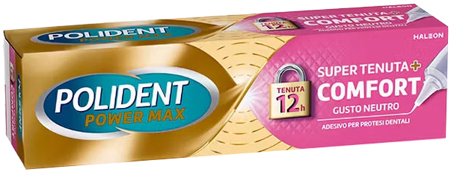 CREMA ADESIVA PROTESI DENTALI POLIDENT POWER MAX SUPER TENUTA+COMFORT 40 G - Farmamood