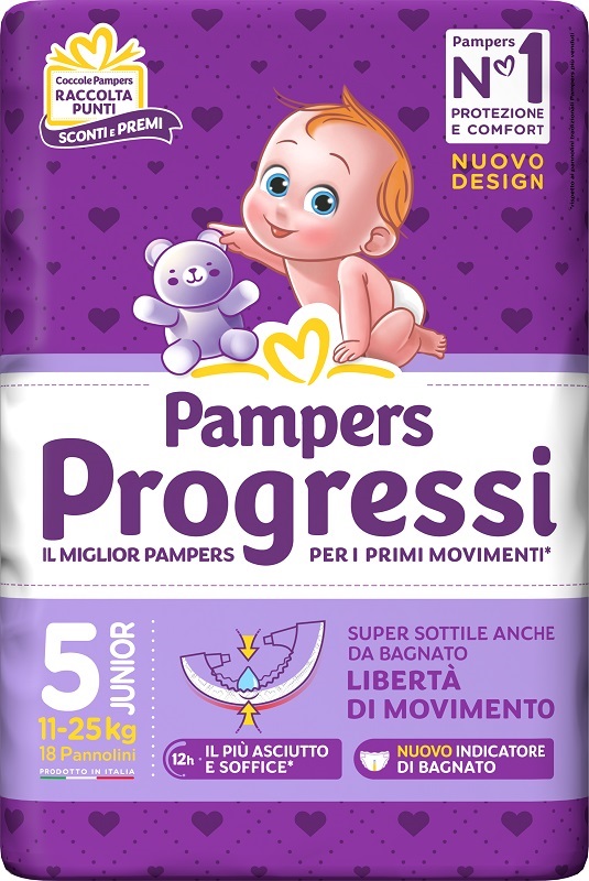 PAMPERS PROGRESSI JUNIOR 18 PEZZI - Farmamood