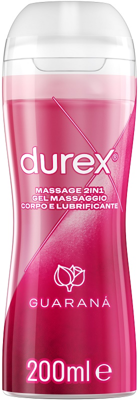 DUREX MASSAGE 2 IN 1 GEL MASSAGGIO CORPO E LUBRIFICANTE GUARANA' 200 ML - Farmamood