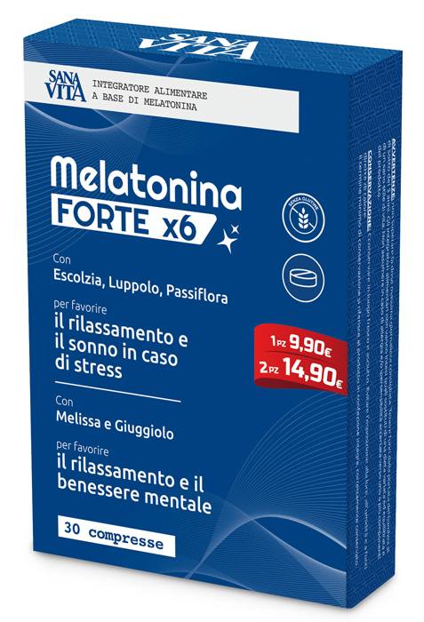 SANAVITA MELATONINA FORTE X6 30 COMPRESSE - Farmamood