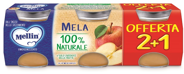 MELLIN OMOGENEIZZATO MELA 3PZ DA 100 G - Farmamood