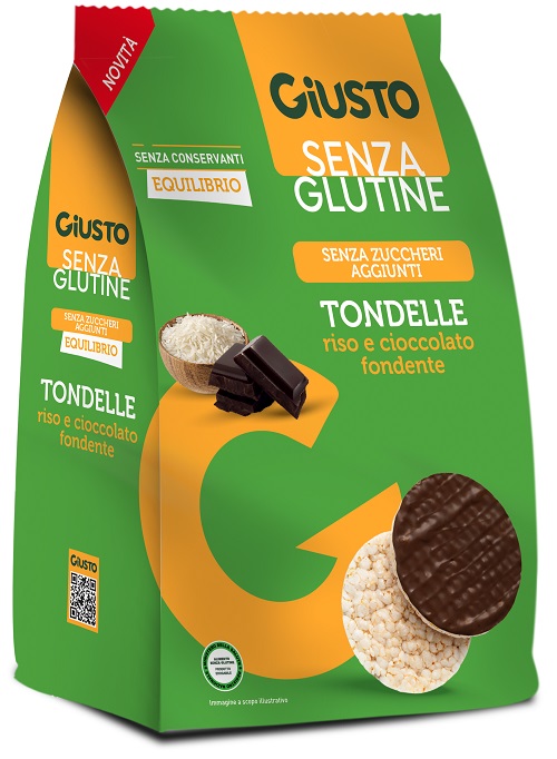 GIUSTO SENZA GLUTINE TONDELLE CIOCCOLATO FONDENTE NEW 60 G - Farmamood